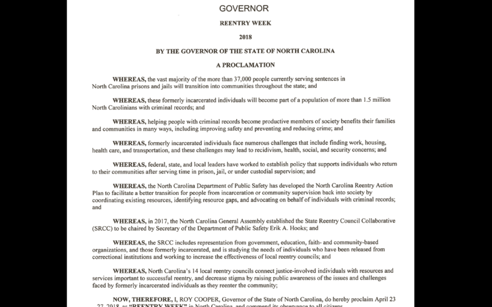 Get Involved NC Second Chance Alliance