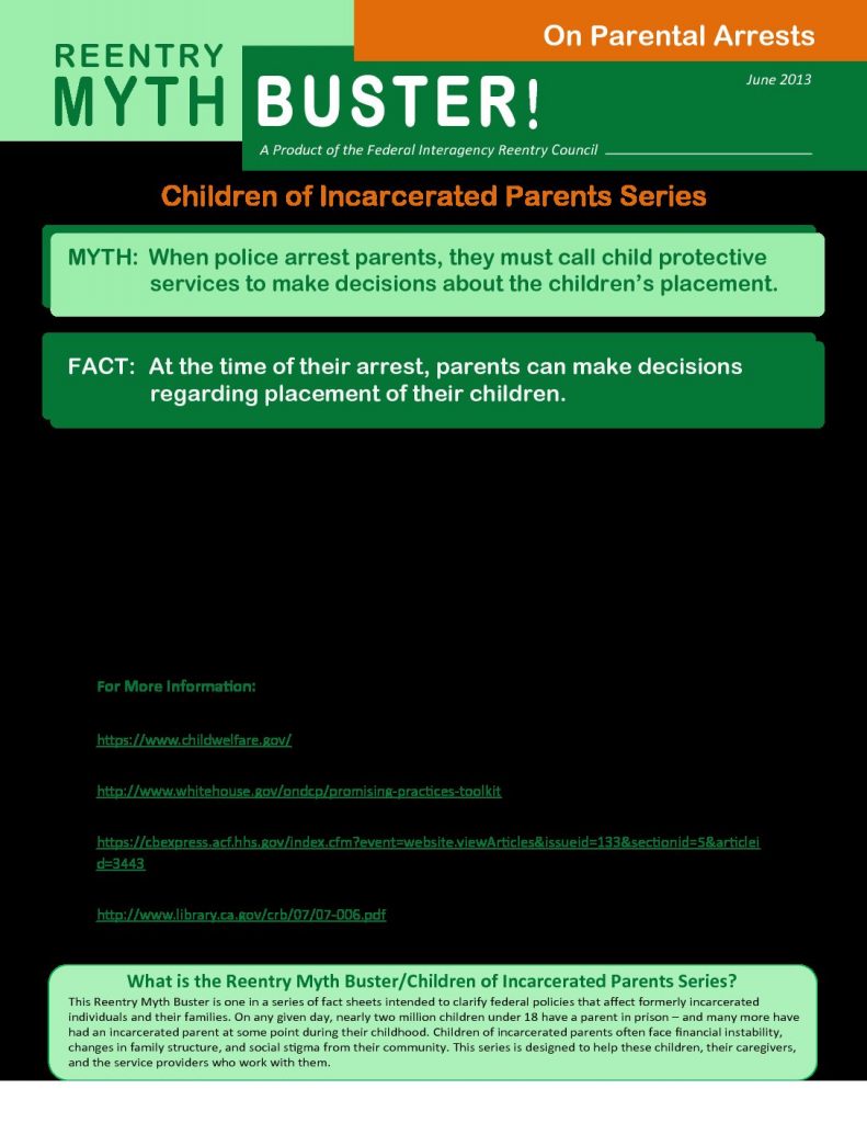 Mythbuster: Parental Incarceration