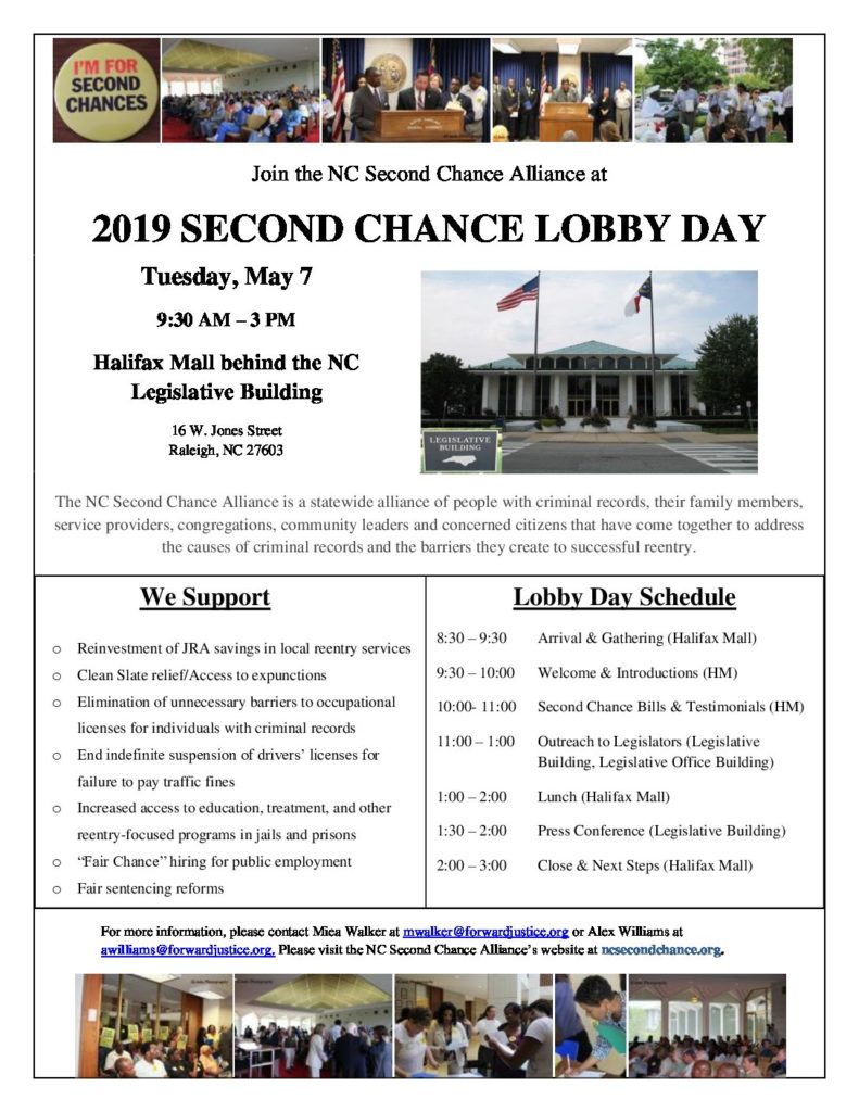 2019 Second Chance Lobby Day, Participant Packet